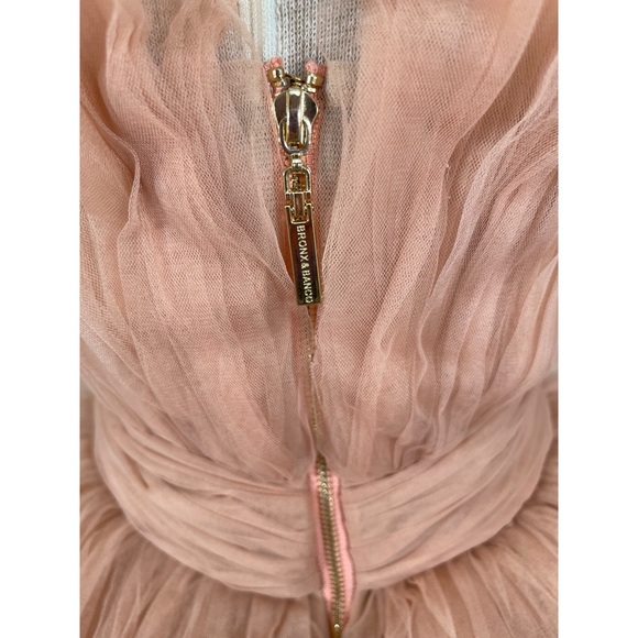 BRONX AND BANCO Anna Tiered Tulle Strapless Pink Maxi Dress Size Small - Picture 10 of 15